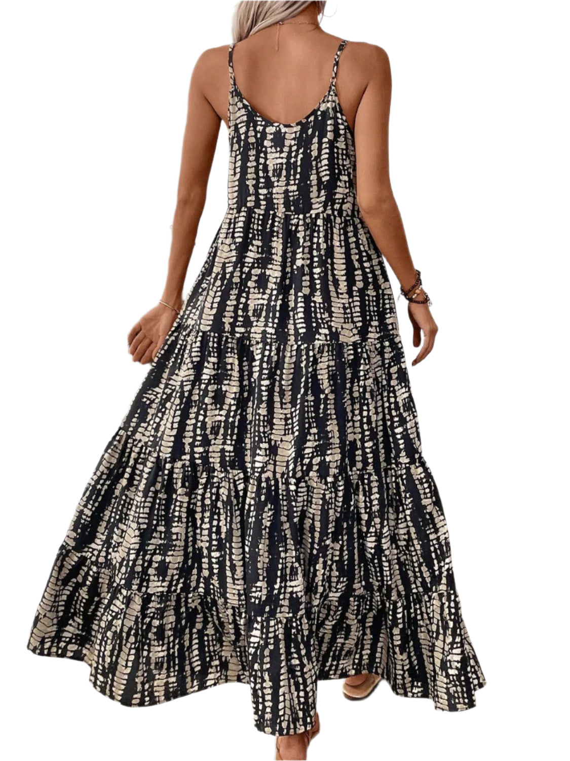 Printed Scoop Neck Maxi Cami Dress