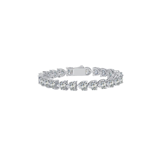 24 Carat Moissanite 925 Sterling Silver Heart Bracelet