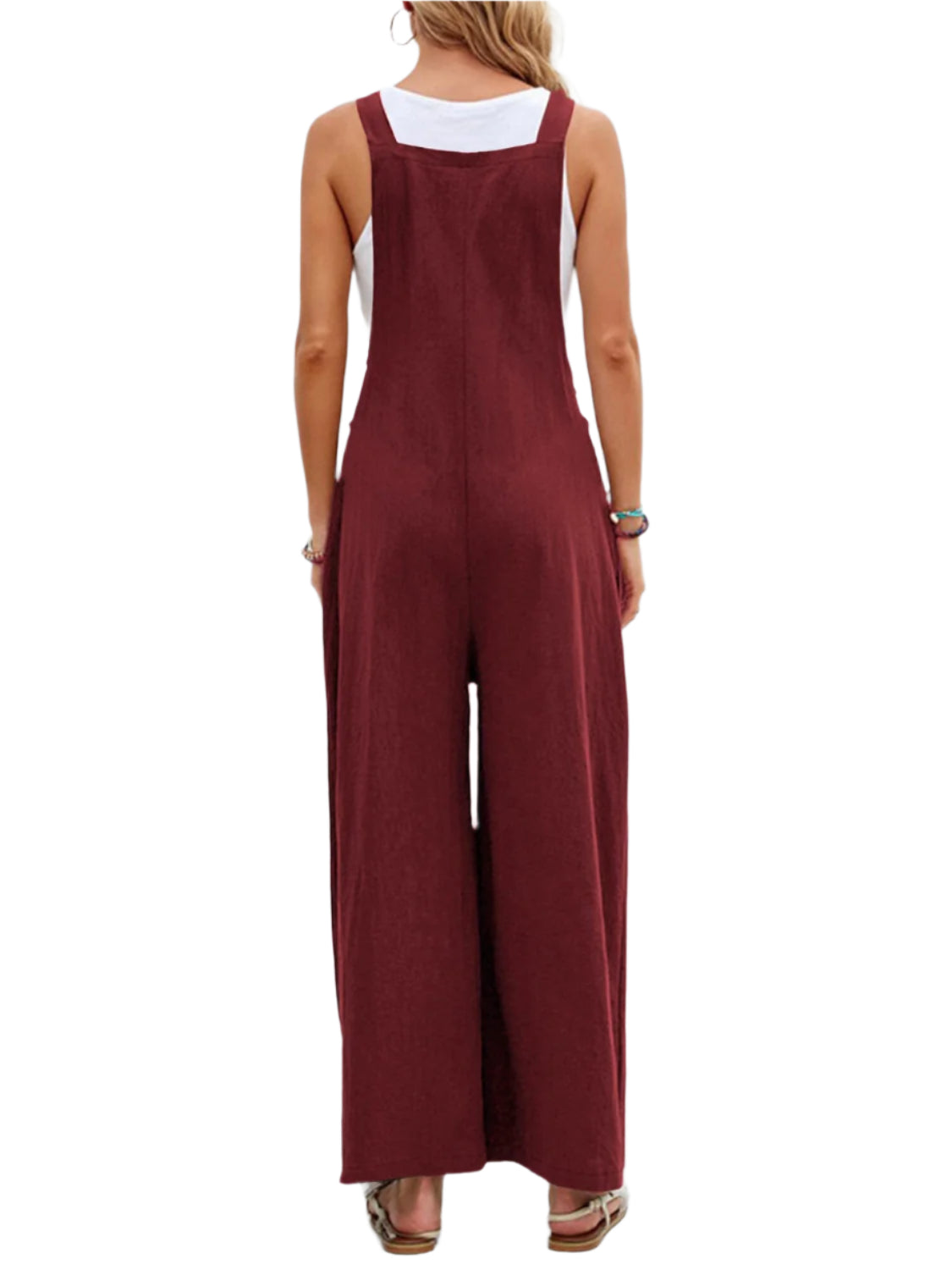 Full Size Square Neck Wide Strap Overalls
