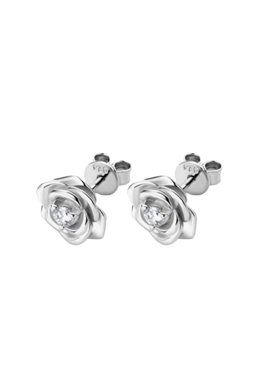 Adored Moissanite Rose 925 Sterling Silver Earrings