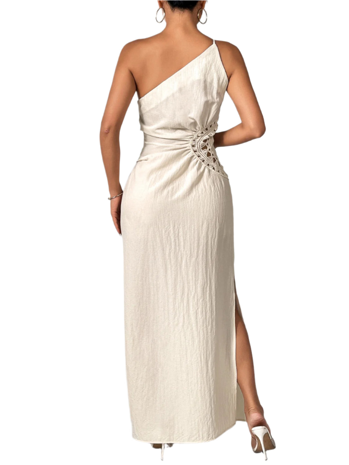 Honey Slit One Shoulder Sleeveless Maxi Dress