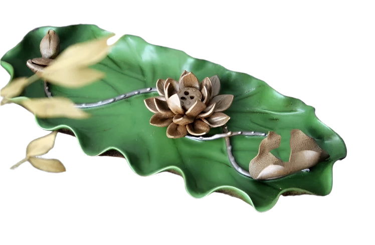 Ceramic Lotus Big Tray Incense Burner