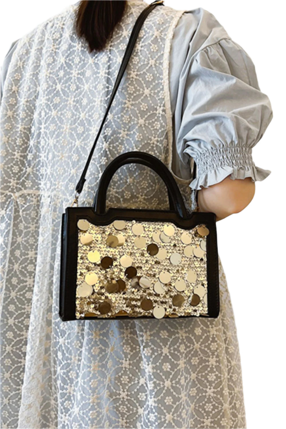 PU Leather Sequin Handbag