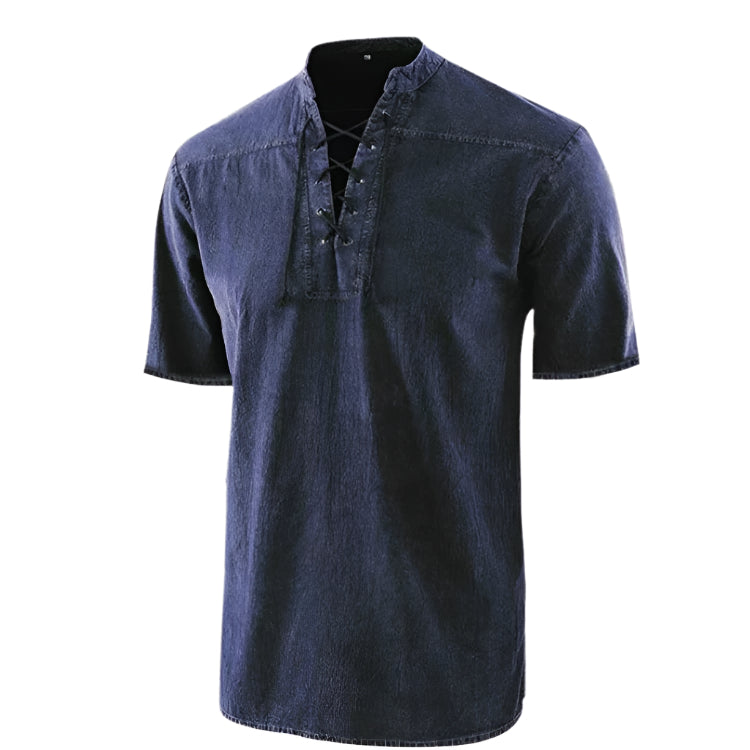 Men's Short Sleeve Lace Up Shirt