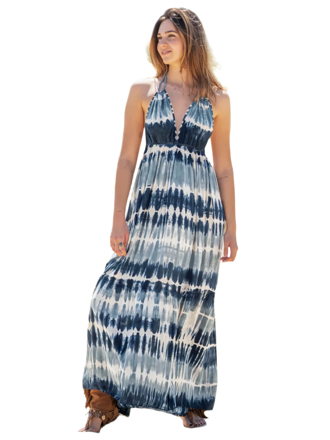 Tie-Dye Halter Neck Dress