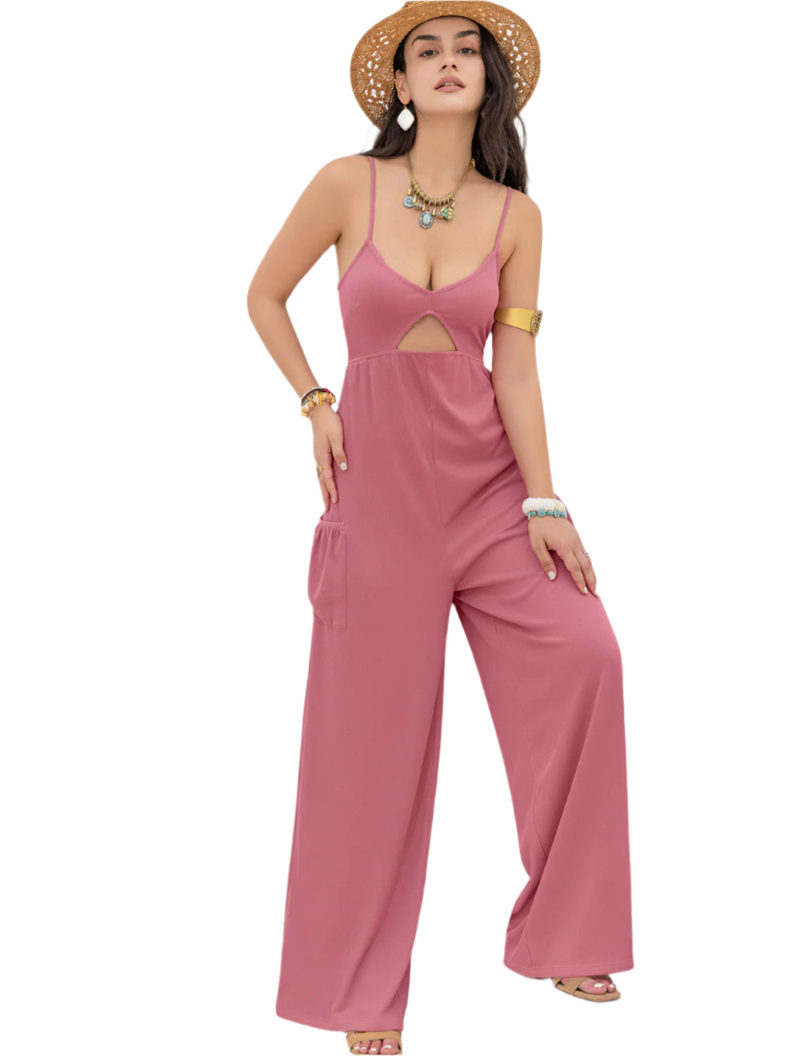 Cutout Scoop Neck Sleeveless Jumpsuit