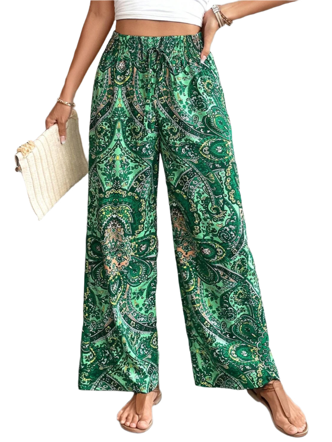 Printed Wide Leg Pants