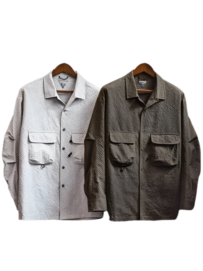 Cuban Collar Long Sleeve Button Down Shirt