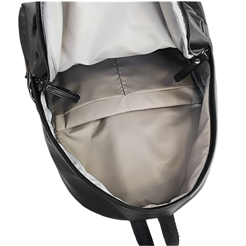 PU Leather Zip Backpack Bag