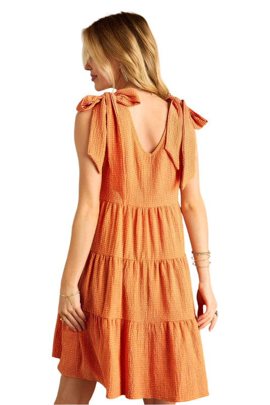 ADORA V-Neck Tie Shoulder Dress