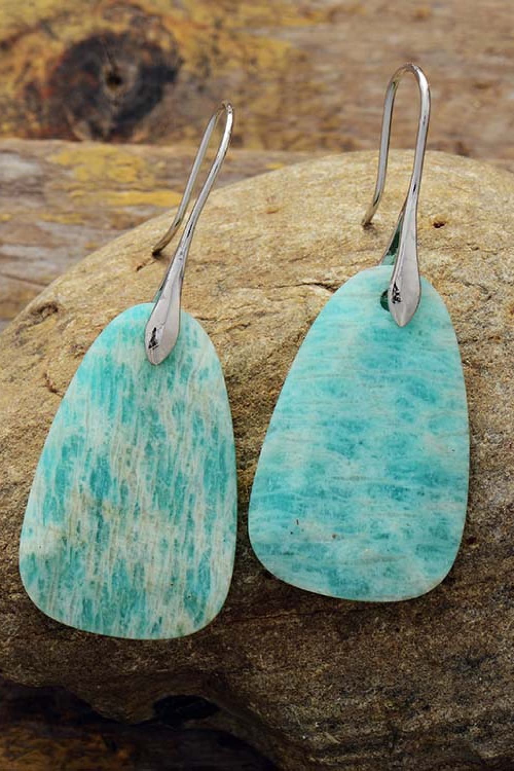 Amazonite Crystal Dangle Earrings