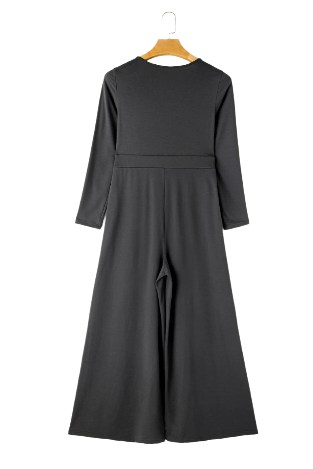 Pocketed Long Sleeve Wide Leg Jumpsuit