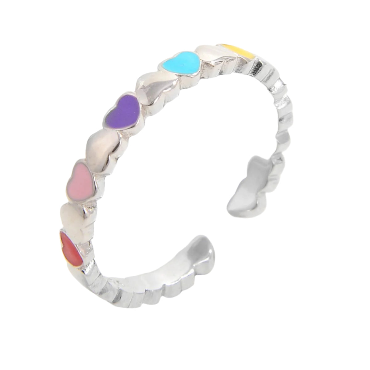 925 Sterling Silver Drip Oil Heart Ring