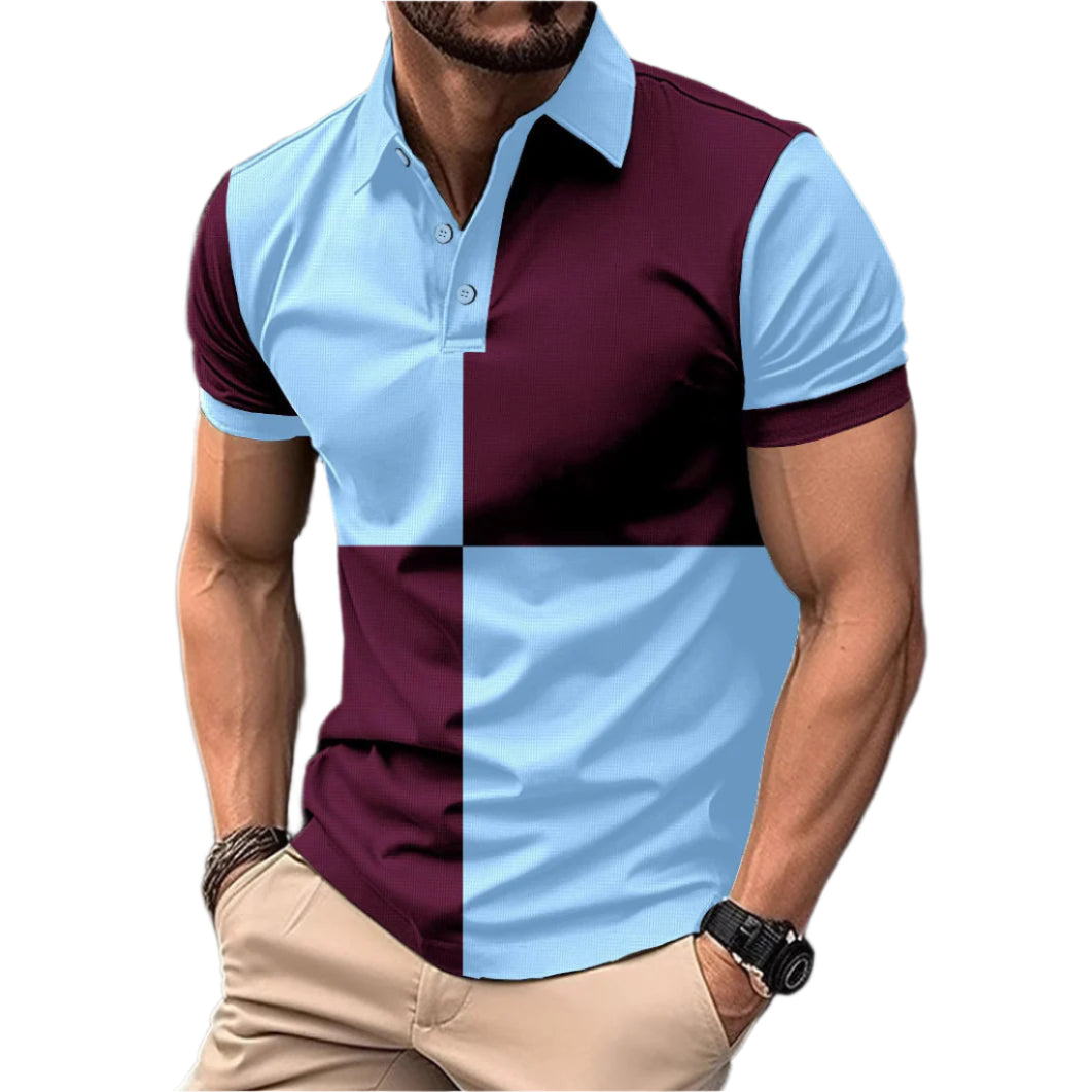Men's Color Block Polo Shirt