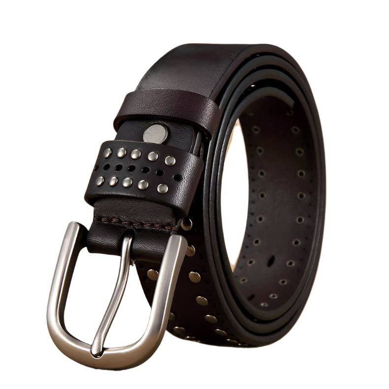 Riveted Cowhide Leather Belt