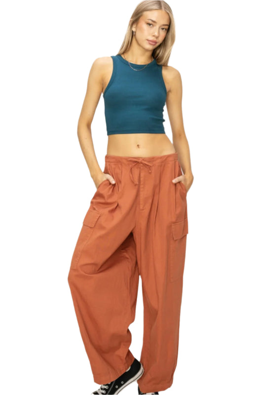 HYFVE Drawstring Cargo Wide Leg Pants