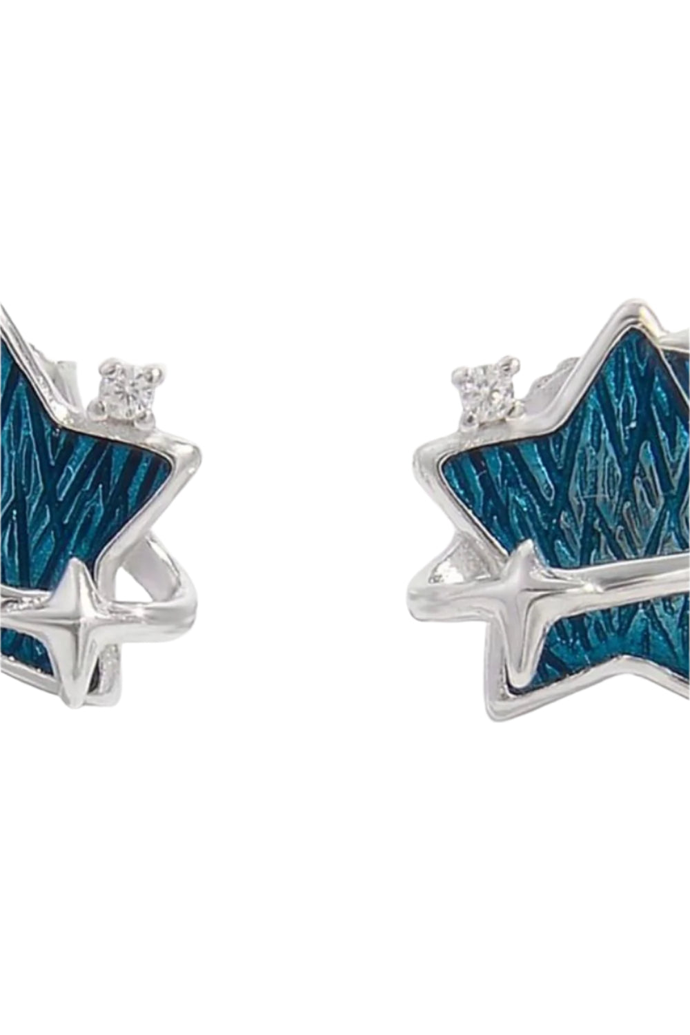 925 Sterling Silver Zircon Star Earrings