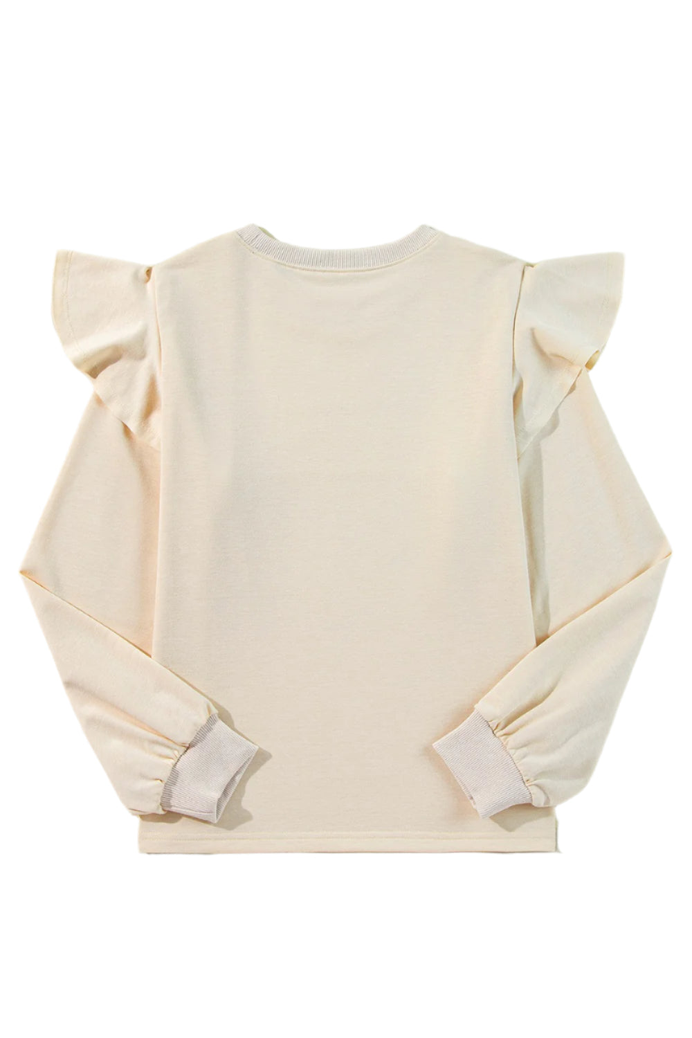 Ruffled Round Neck Long Sleeve Blouse