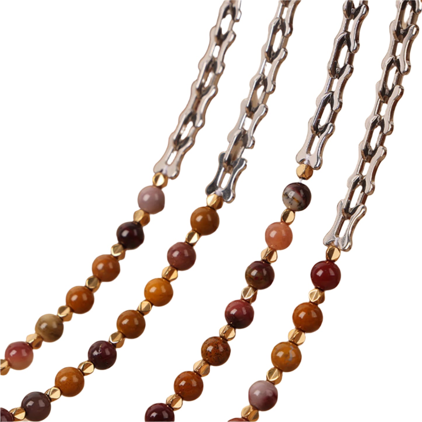 Titanium Steel Egg Yolk Jasper Crystal Necklace