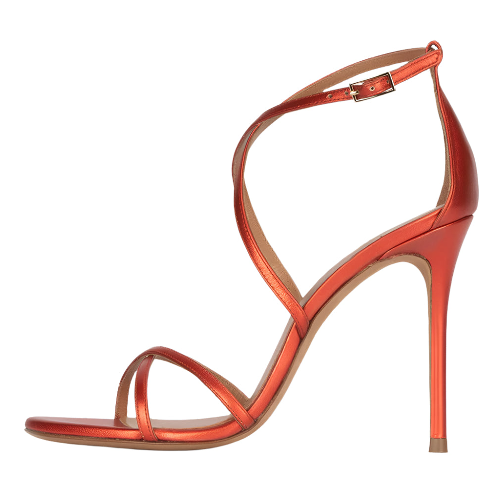 PU Leather Criss Cross High Heel Sandals