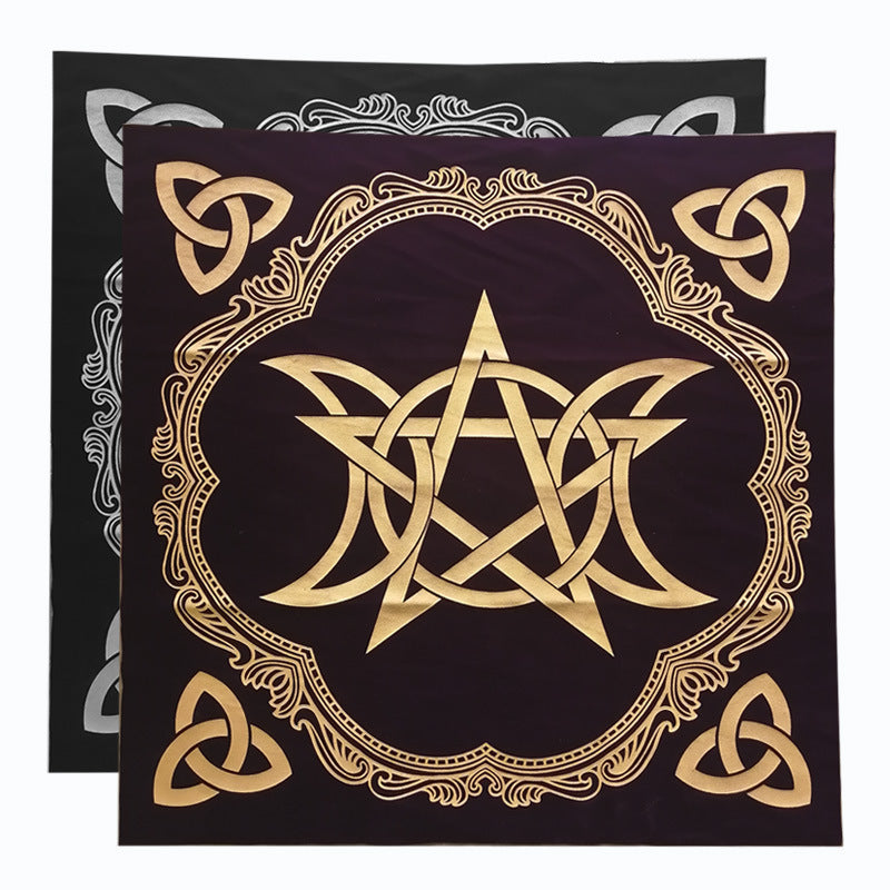 Pentagram Triple Moon Altar Cloth
