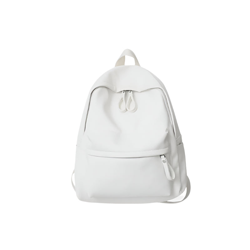 PU Leather Zip Backpack Bag