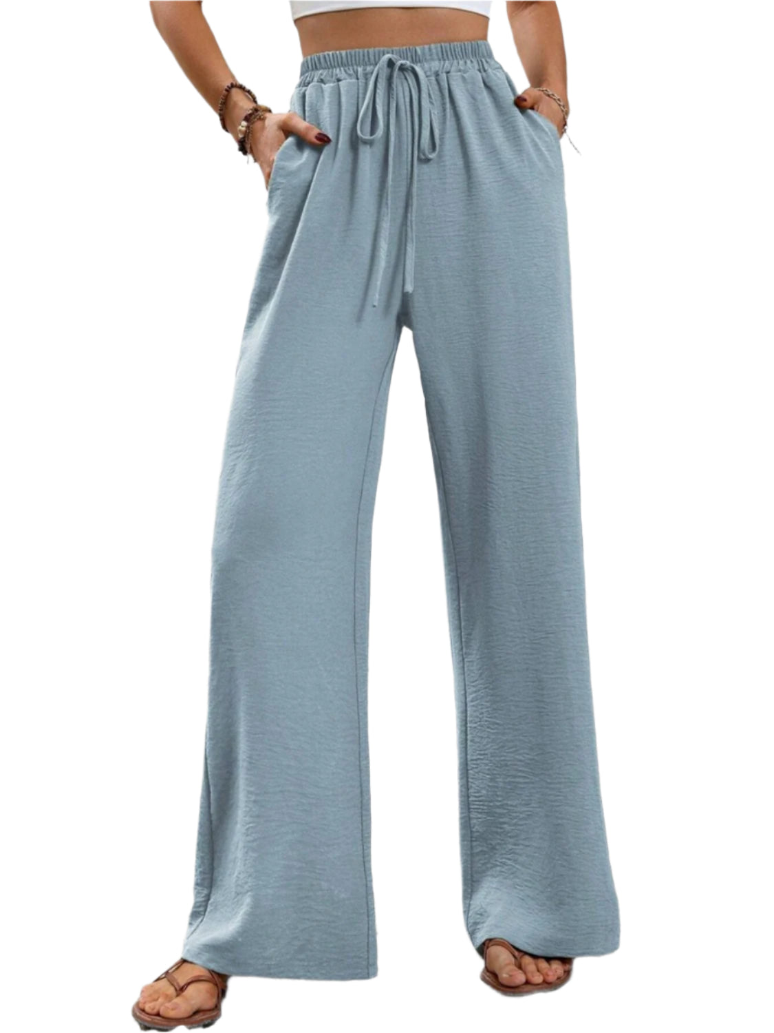 Wide Leg Drawstring Pants