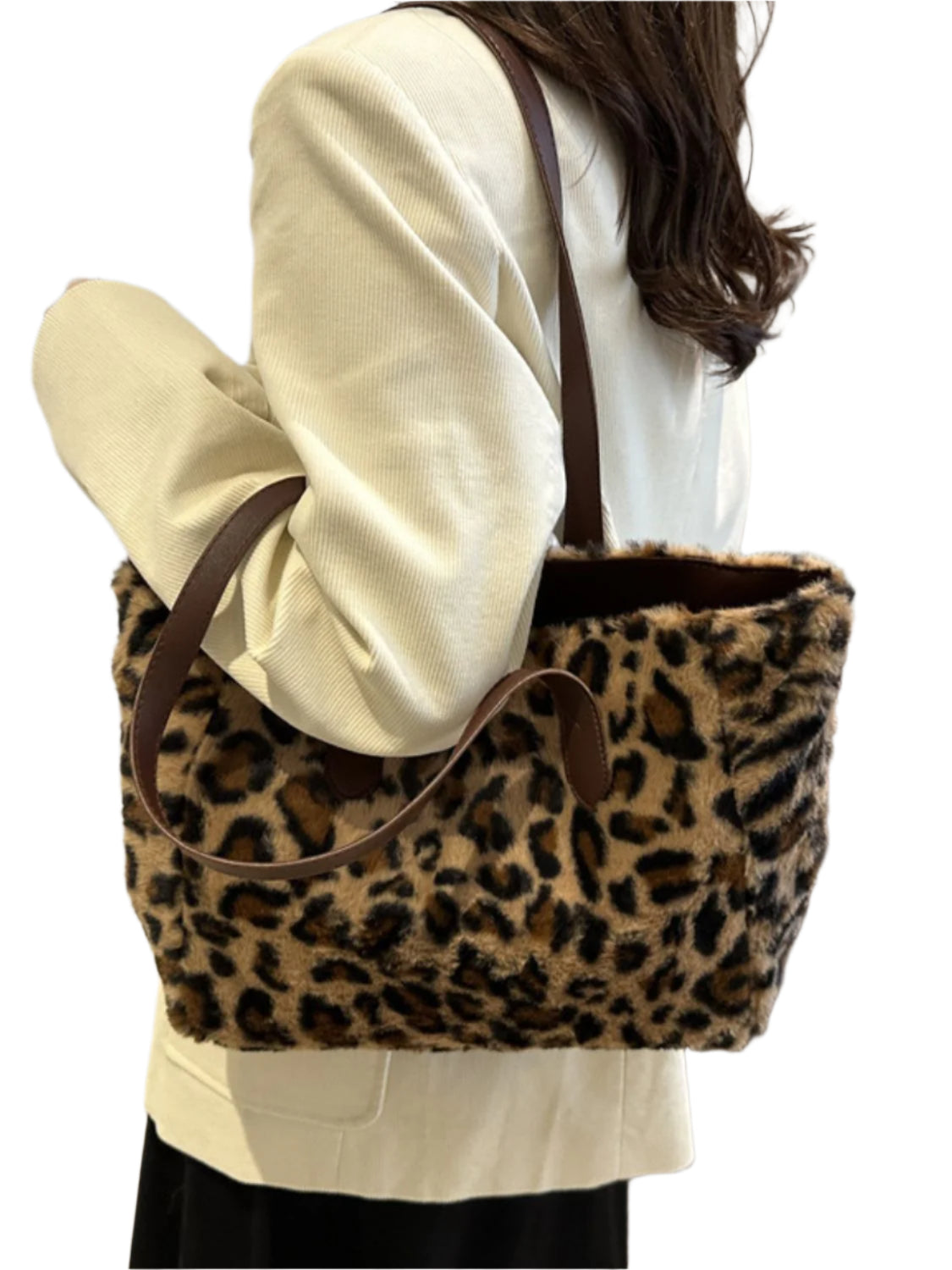 Leopard Fluff Tote Bag