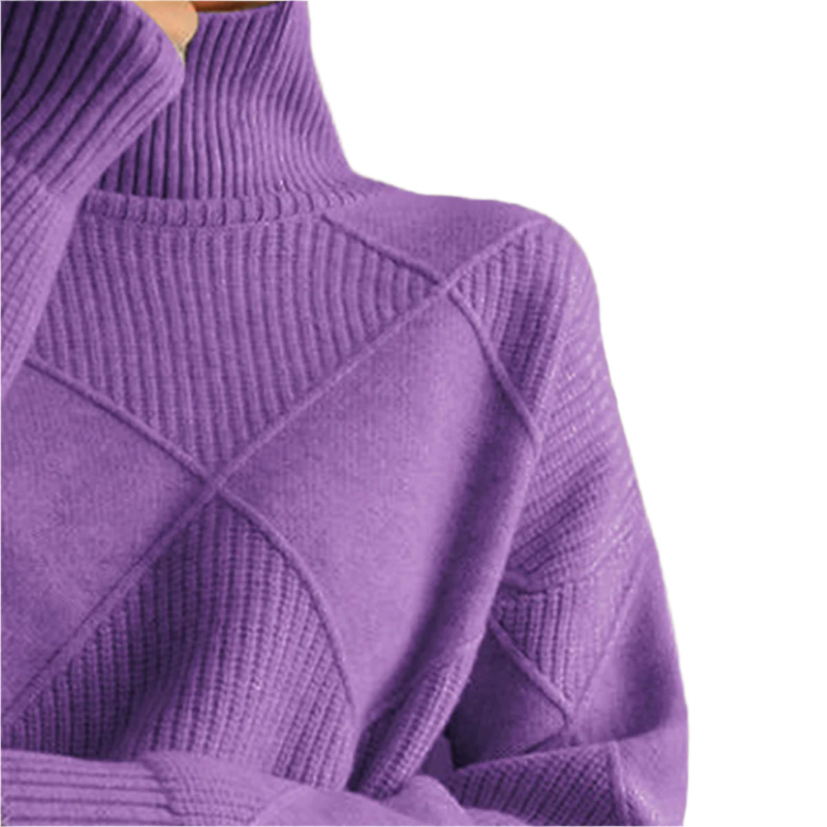 Geometric Turtleneck Long Sleeve Sweater