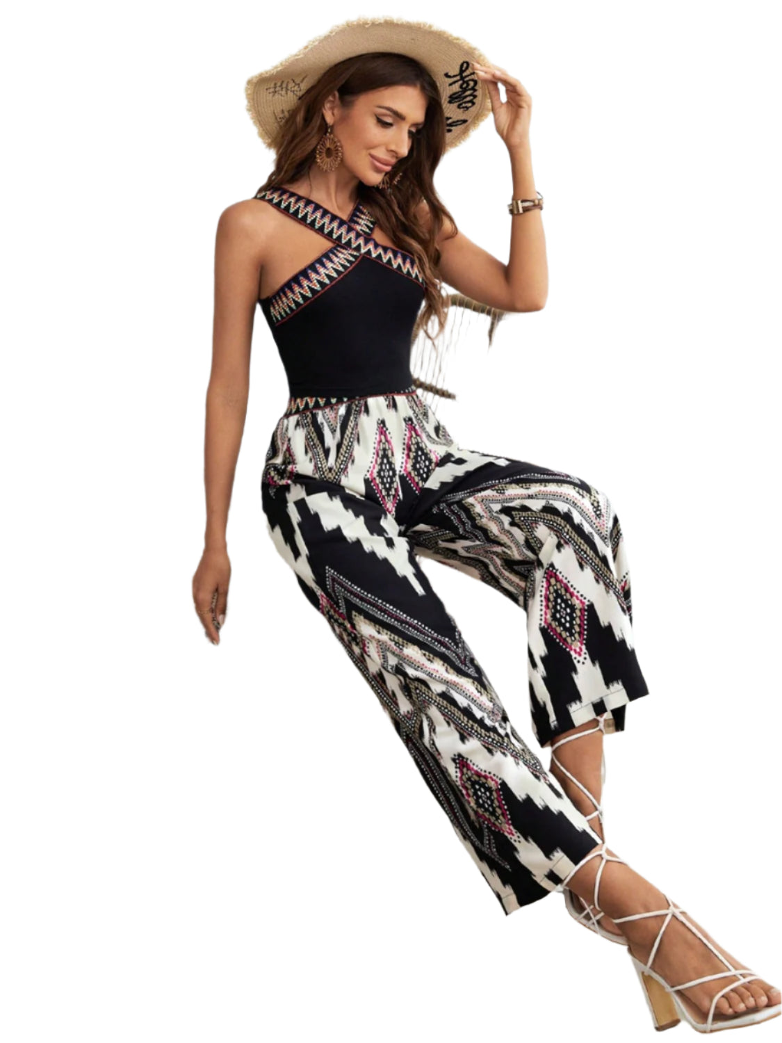 Wide Strap Sleeveless Top and Pants Set