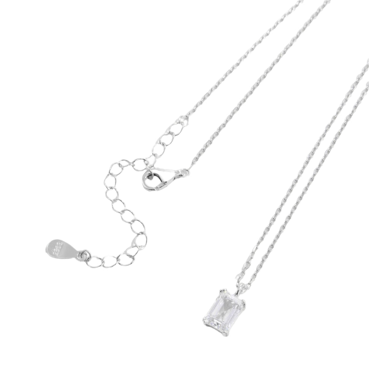 925 Sterling Silver Zircon Pendant Necklace