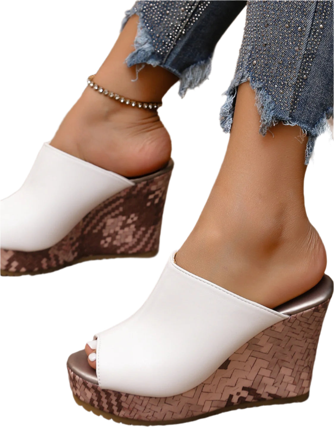 PU Leather High Heel Sandals