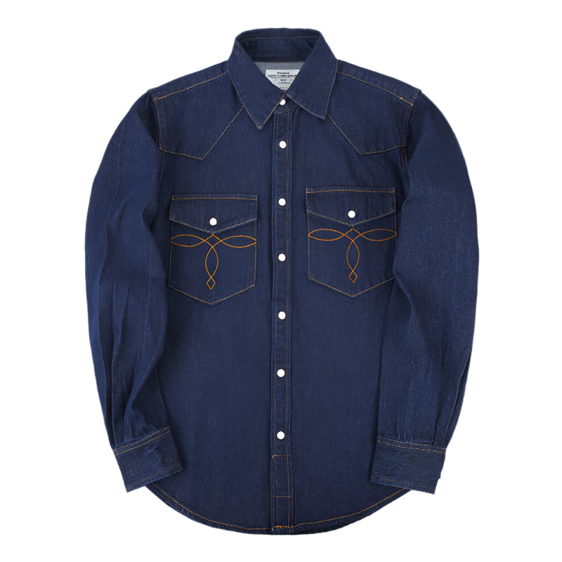 Men's Denim Button Down Collard Shirt