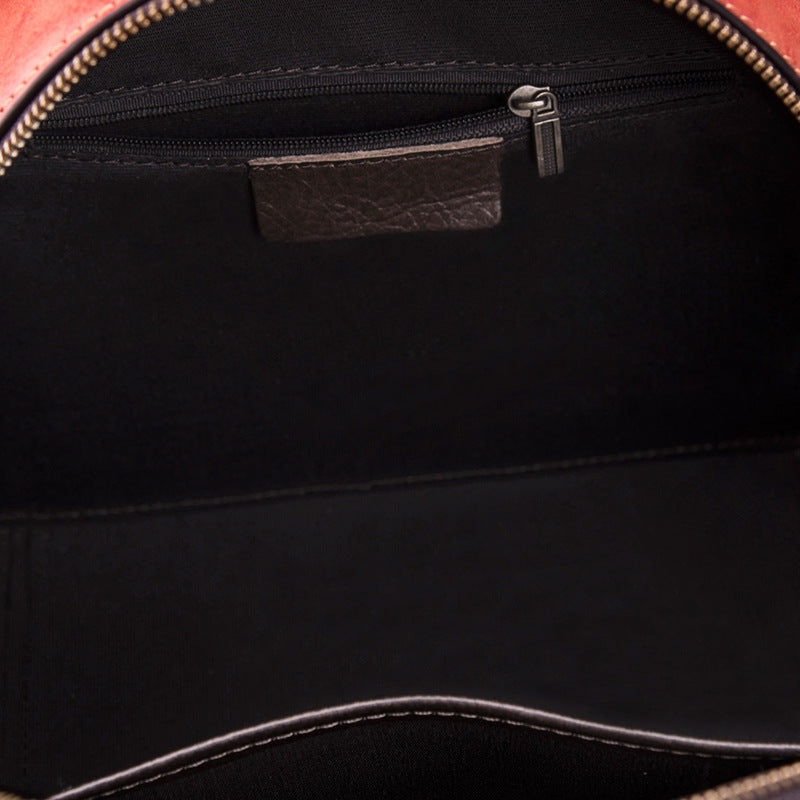 Handmade Western Floral Design Cowhide Leather Bag