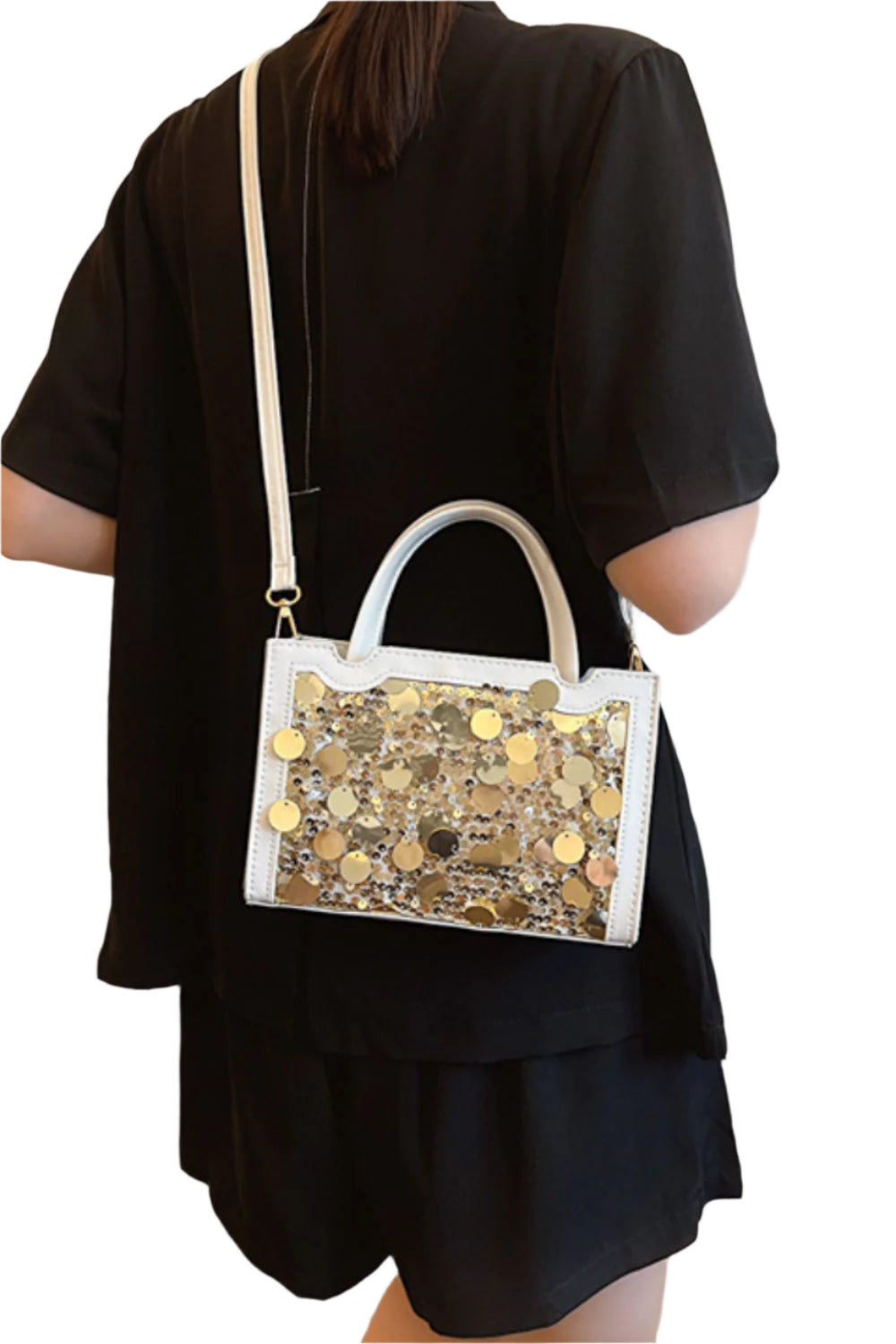 PU Leather Sequin Handbag