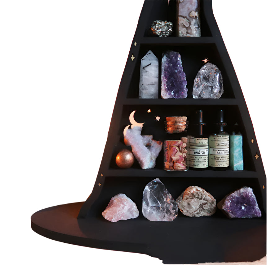 Resin Witch's Hat Crystal Display Shelf