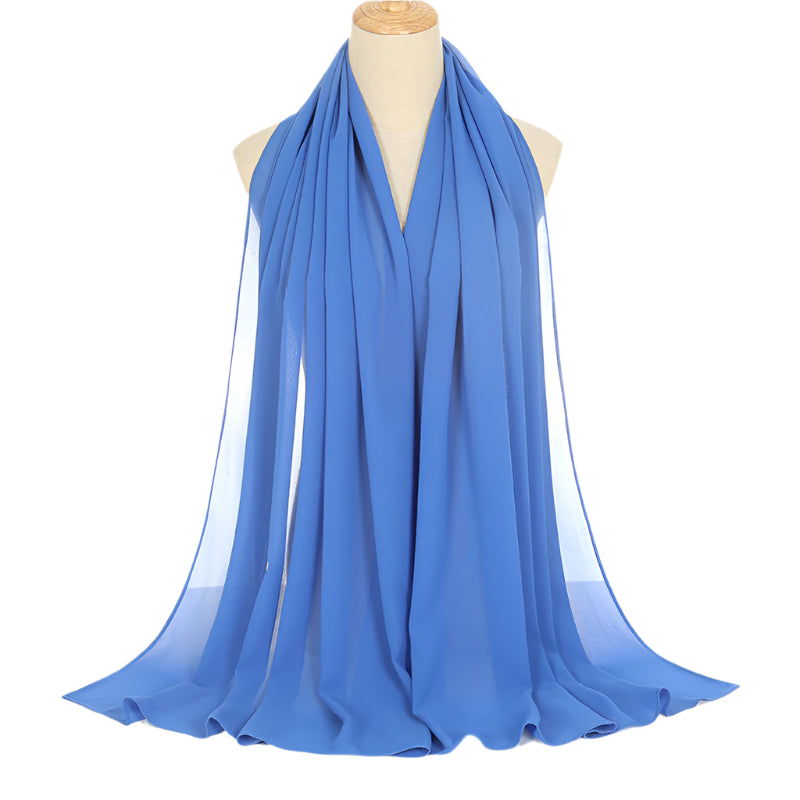 Pearl Chiffon Solid Color Rectangular Scarf