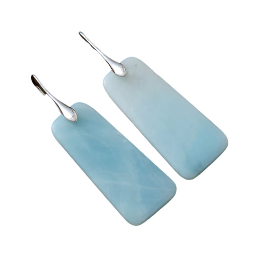 Blue Caribbean Calcite Geometric Shape Earrings