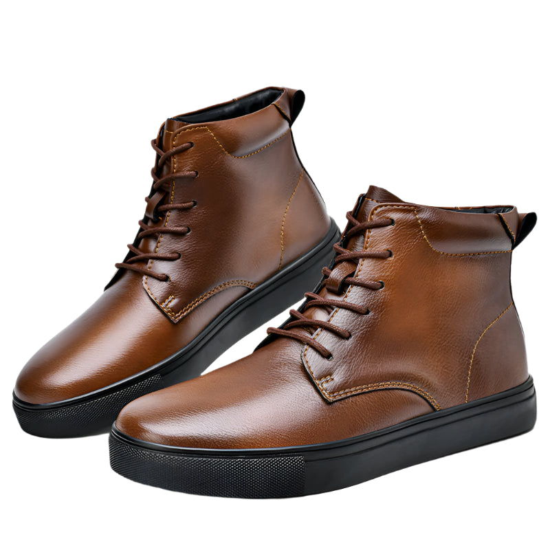 Men's Cowhide Leather Casual High Top