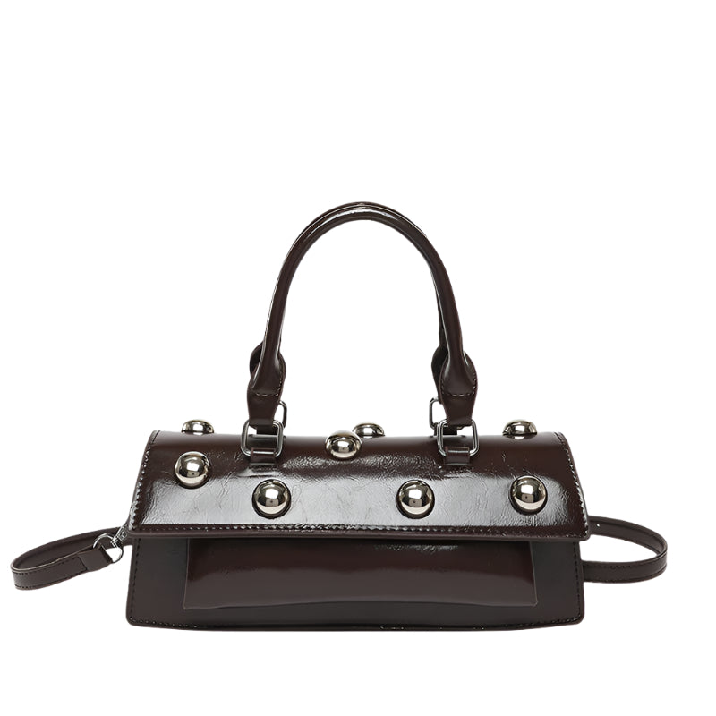 PU Leather Rivet Messenger Bag