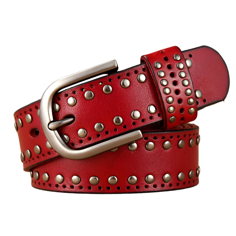 Riveted Cowhide Leather Belt