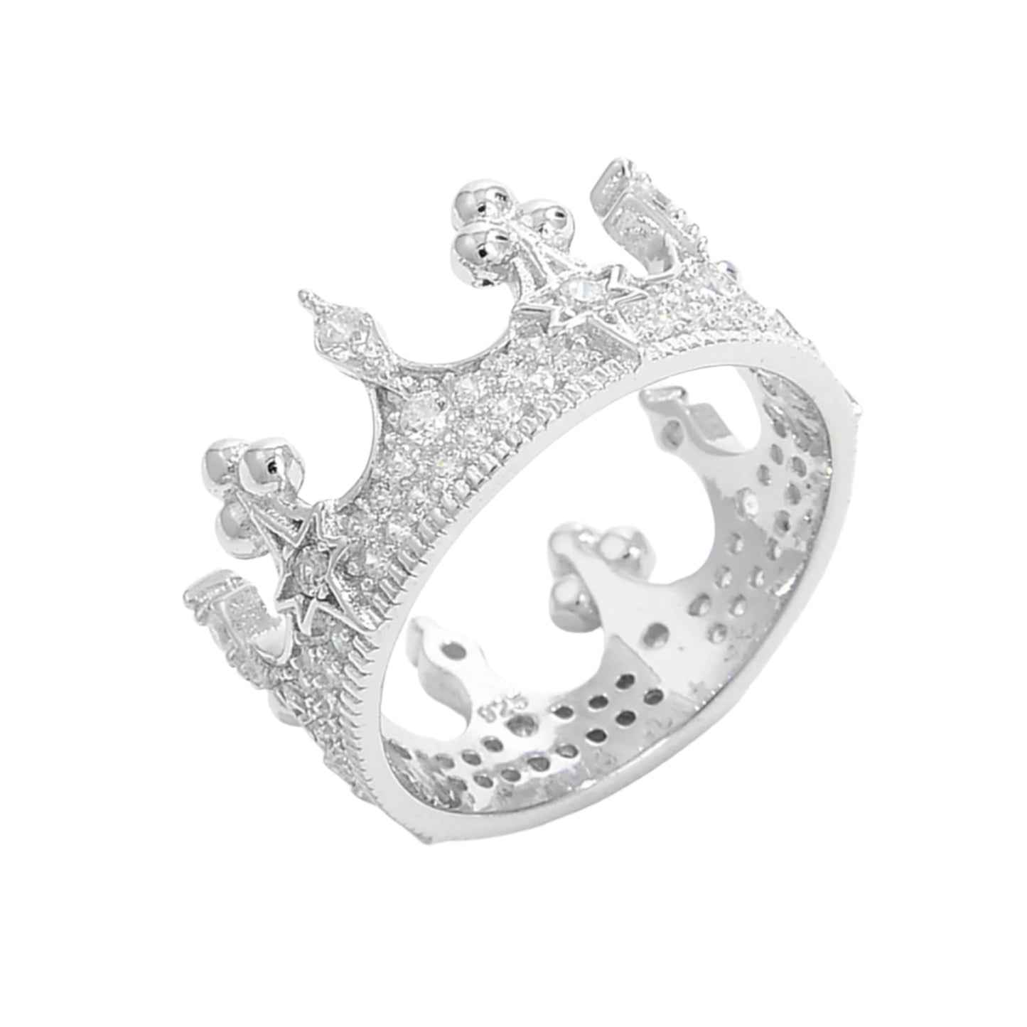 Crown Shape Zircon 925 Sterling Silver Ring