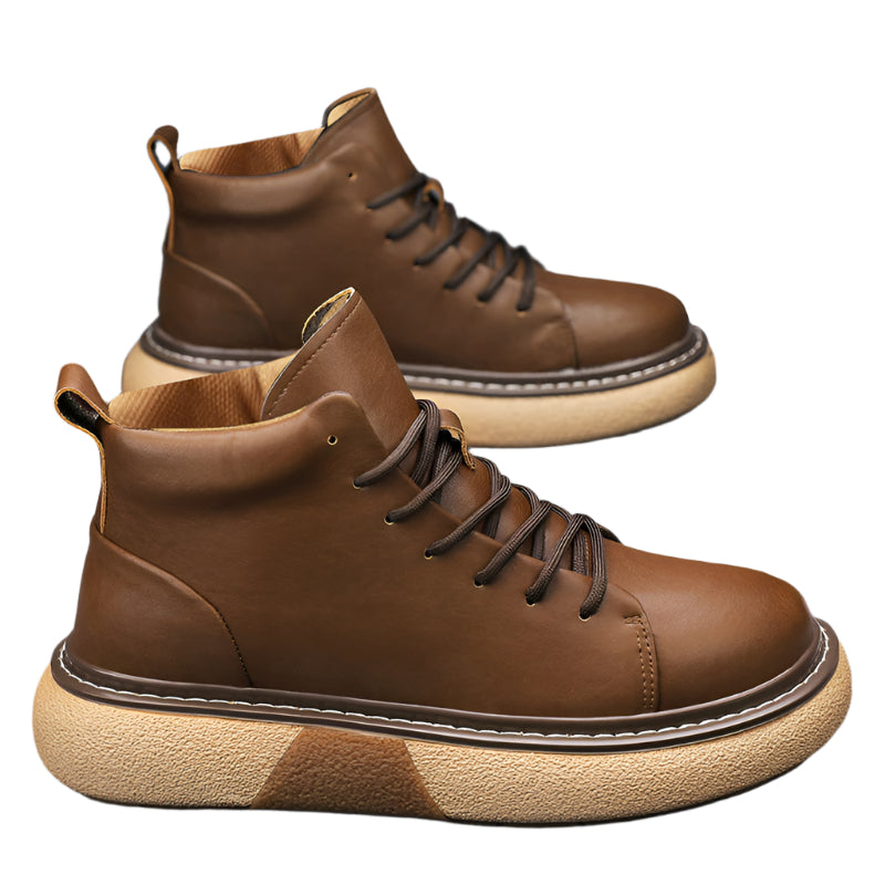 Men's Pu Leather Thick Sole Boots