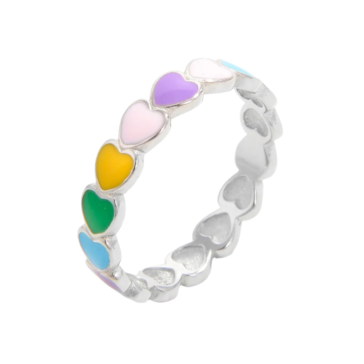 925 Sterling Silver Drip Oil Heart Ring