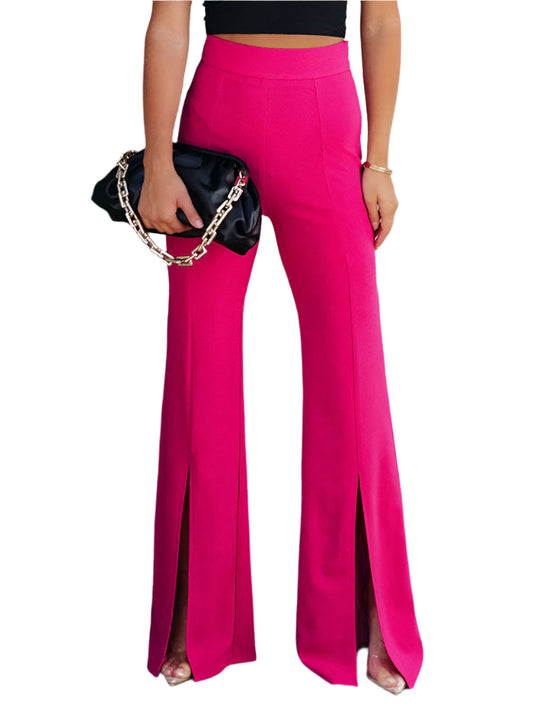 Front Slit Flare Leg Pants
