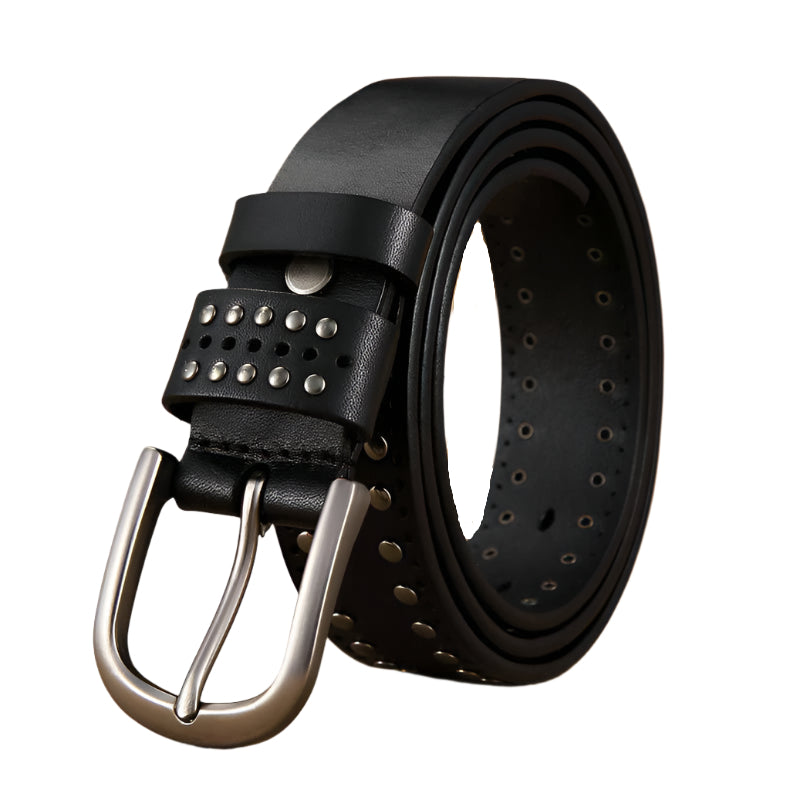 Riveted Cowhide Leather Belt