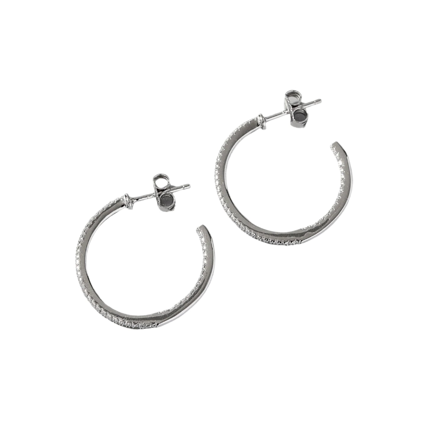 Zircon 925 Sterling Silver C-Hoop Earrings