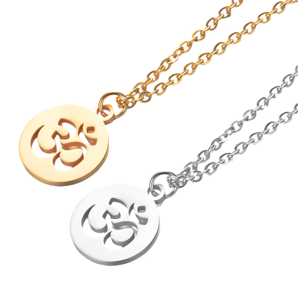 Stainless Steel Om Pendant Necklace
