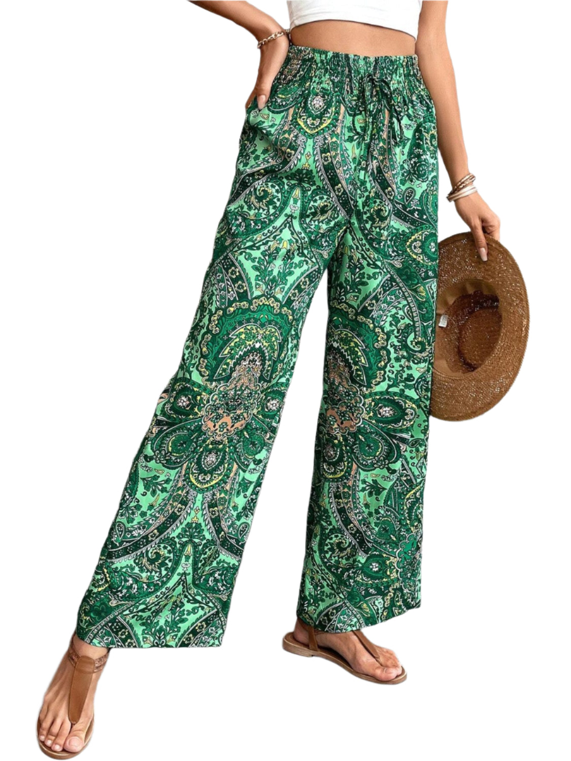 Printed Wide Leg Pants