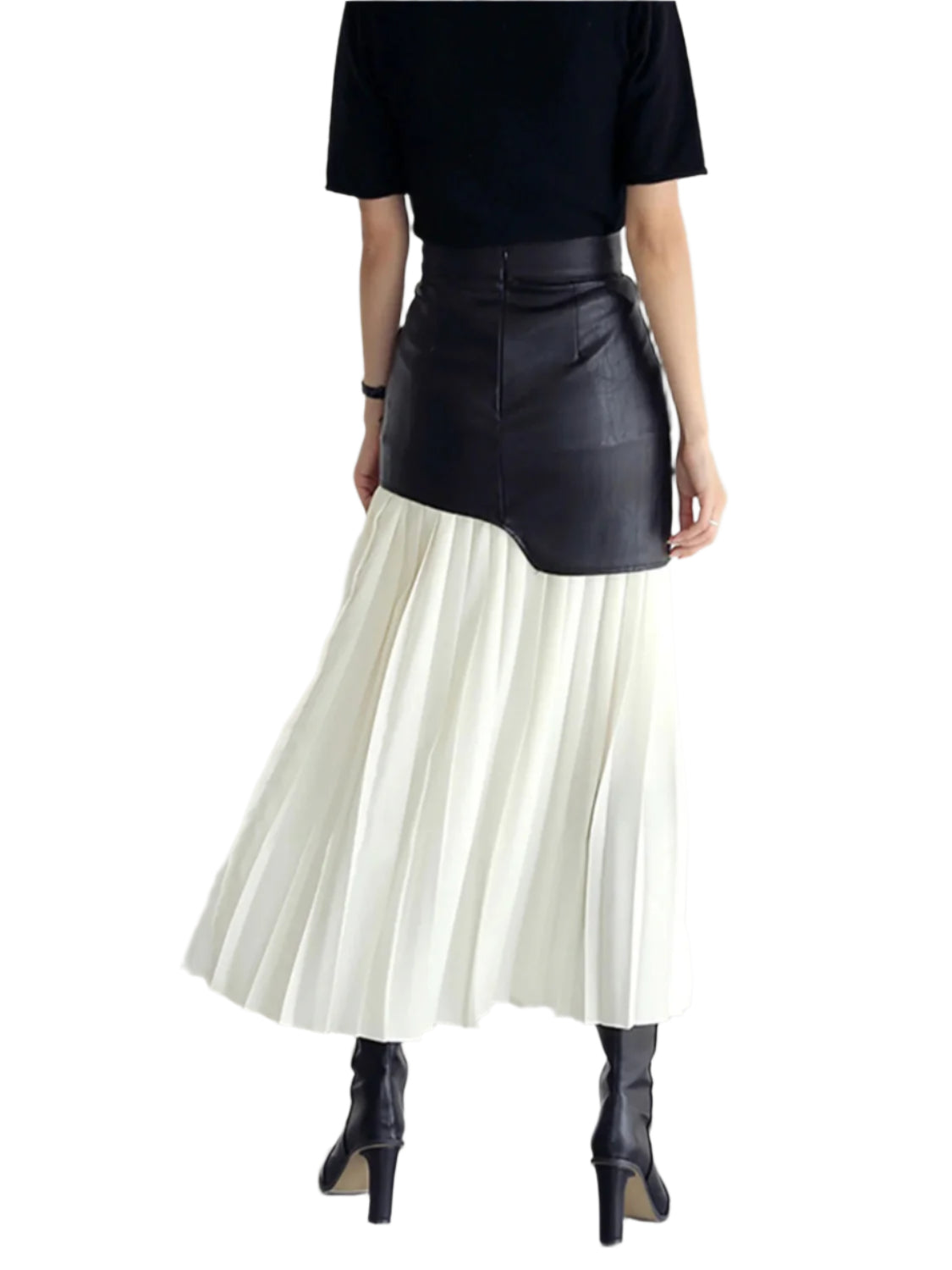 Pleated Contrast High Rise Skirt